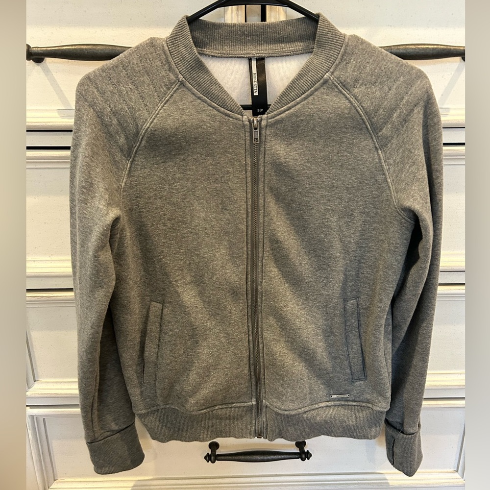 Athletic fleece grey bomber